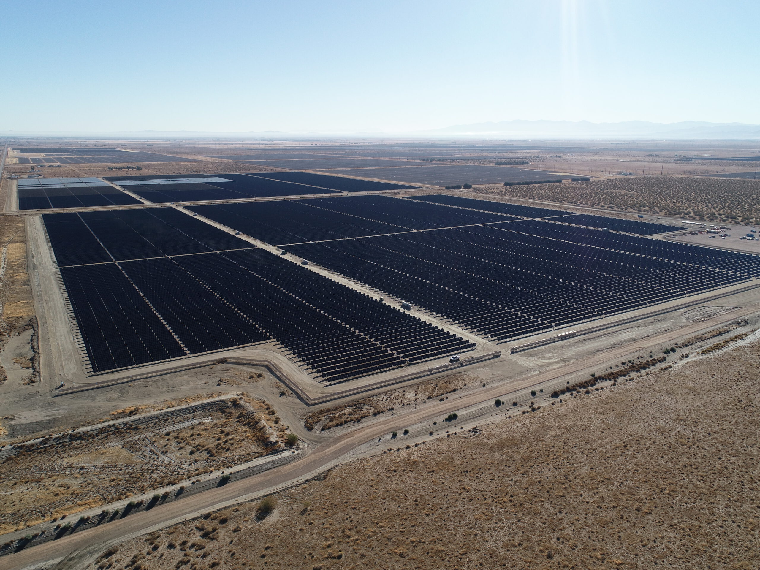 A large industrial installation of solar panels