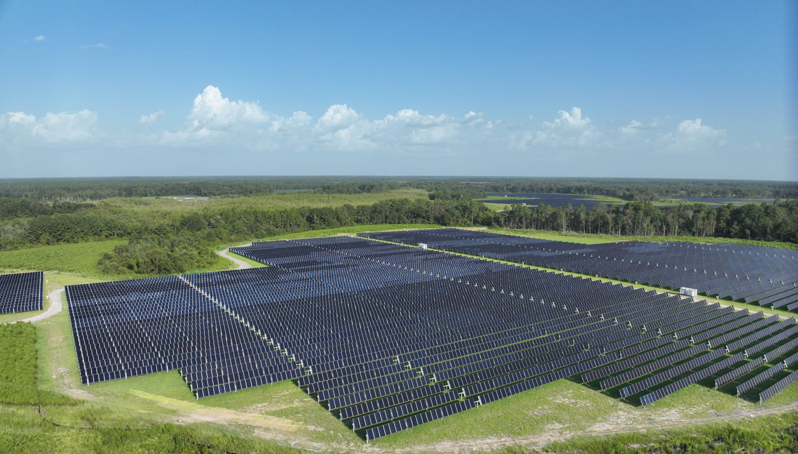 A large solar array installation